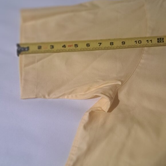 DANIEL CREMIEUX Shirt Short-Sleeve Button Front Collared Casual Yellow Mens XL - Picture 10 of 13